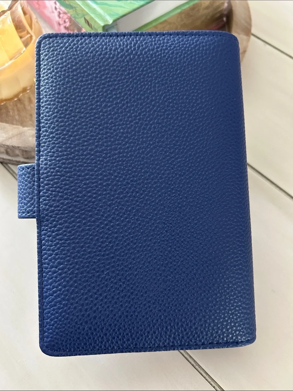 Pebbled Snap Closure A6 Binder- Royal Navy Blue
